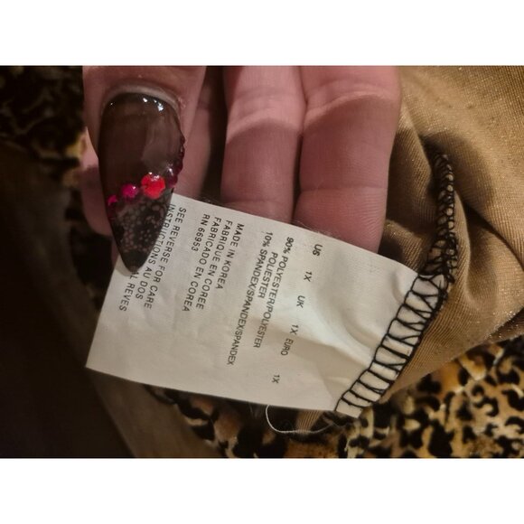 Joan Leslie 1X Animal Print Velour Jacket - Picture 5 of 6